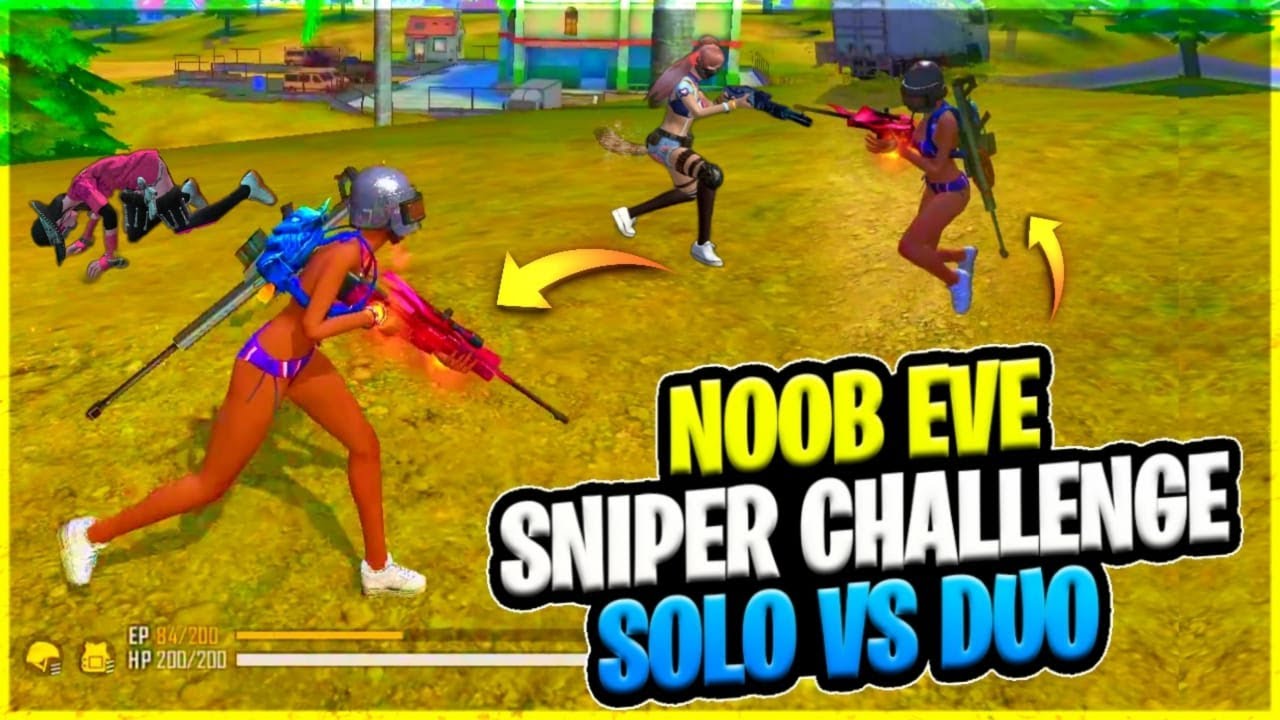 Sniper Challenge (AWM+M82B) With Noob  EVE || SOLO vs DUO || FREE FIRE || DESI GAMERS