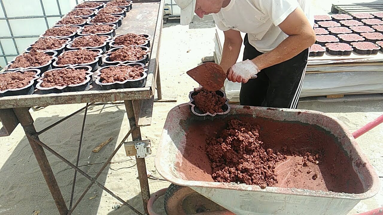 Изготовление тротуарной плитки (брусчатки), весь процеcc