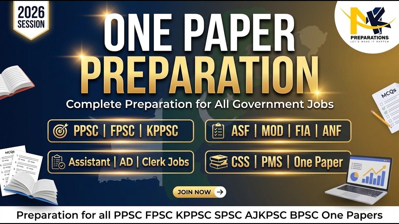 One Paper Jobs Preparation | Assistant, ASF, FIA, MOD Jobs | Full Syllabus Coverage | Notes + Books