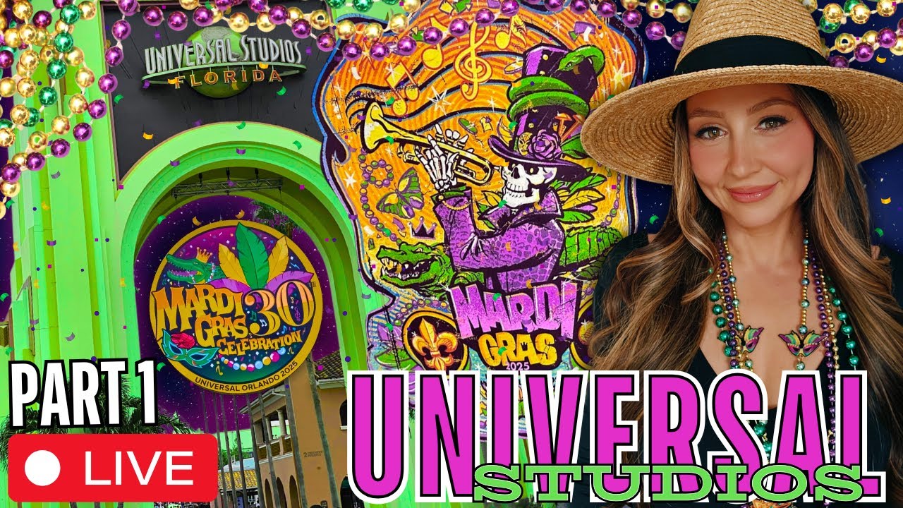 LIVE | Universal Studios Mardi Gras 2025 Part 1 | Exploring Food Booths, Tribute Store and NEW Merch