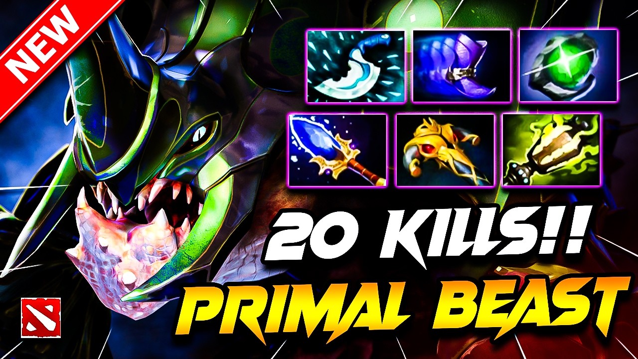 Dota 2 PRIMAL BEAST Gameplay | x20 Kills!! Primal Beast DOTA 2 Carry Build Pro Gameplay 7.40