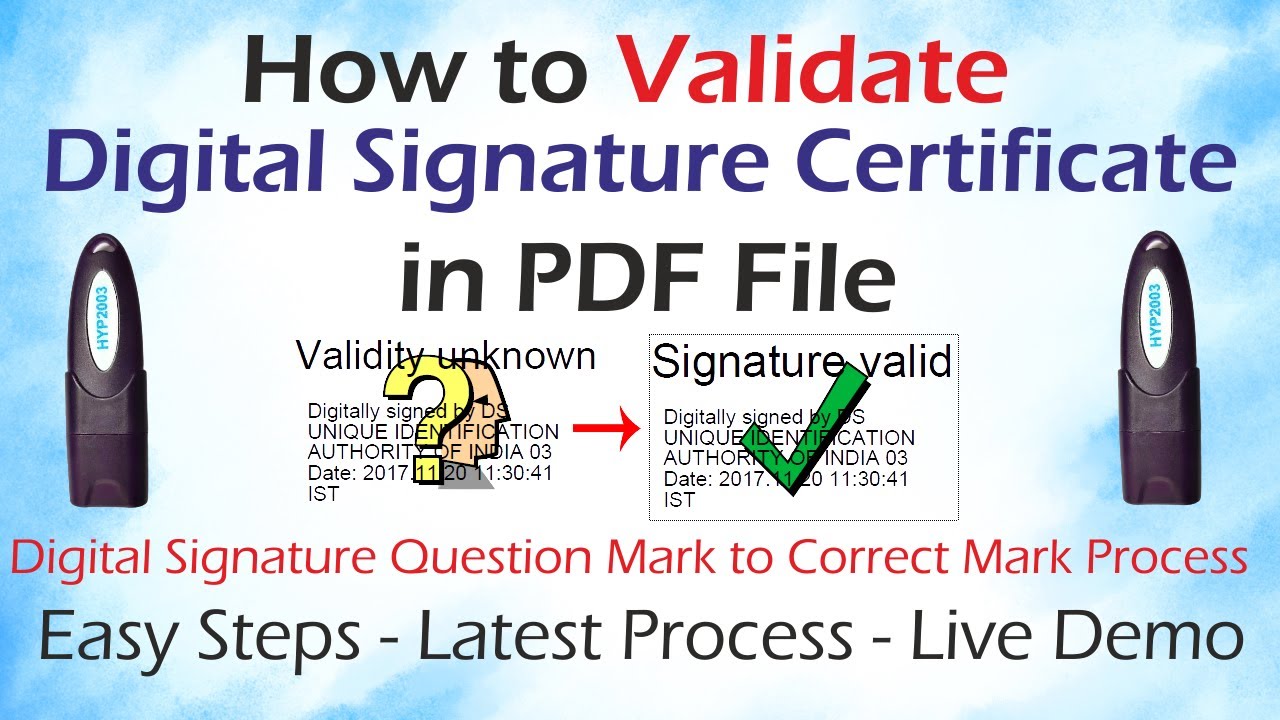 How to Validate Digital Signature in PDF File | Signature Question Mark to Correct Mark Verification