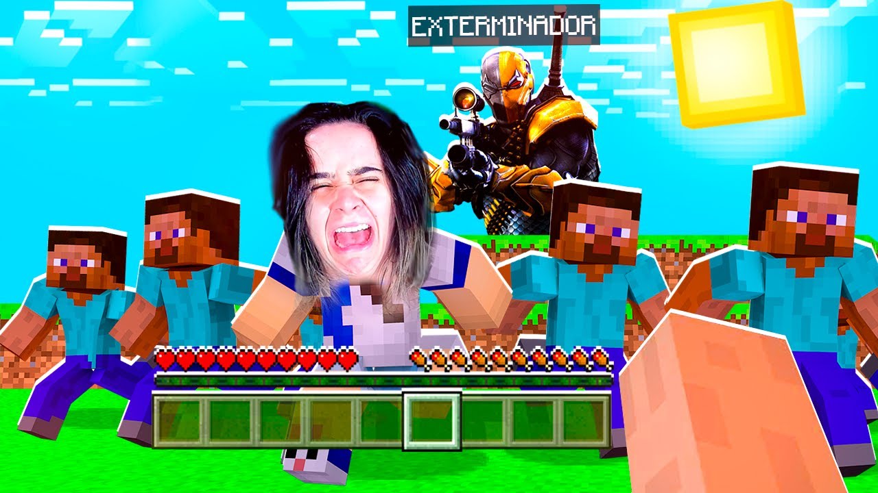 1000 fãs vs. exterminador no minecraft