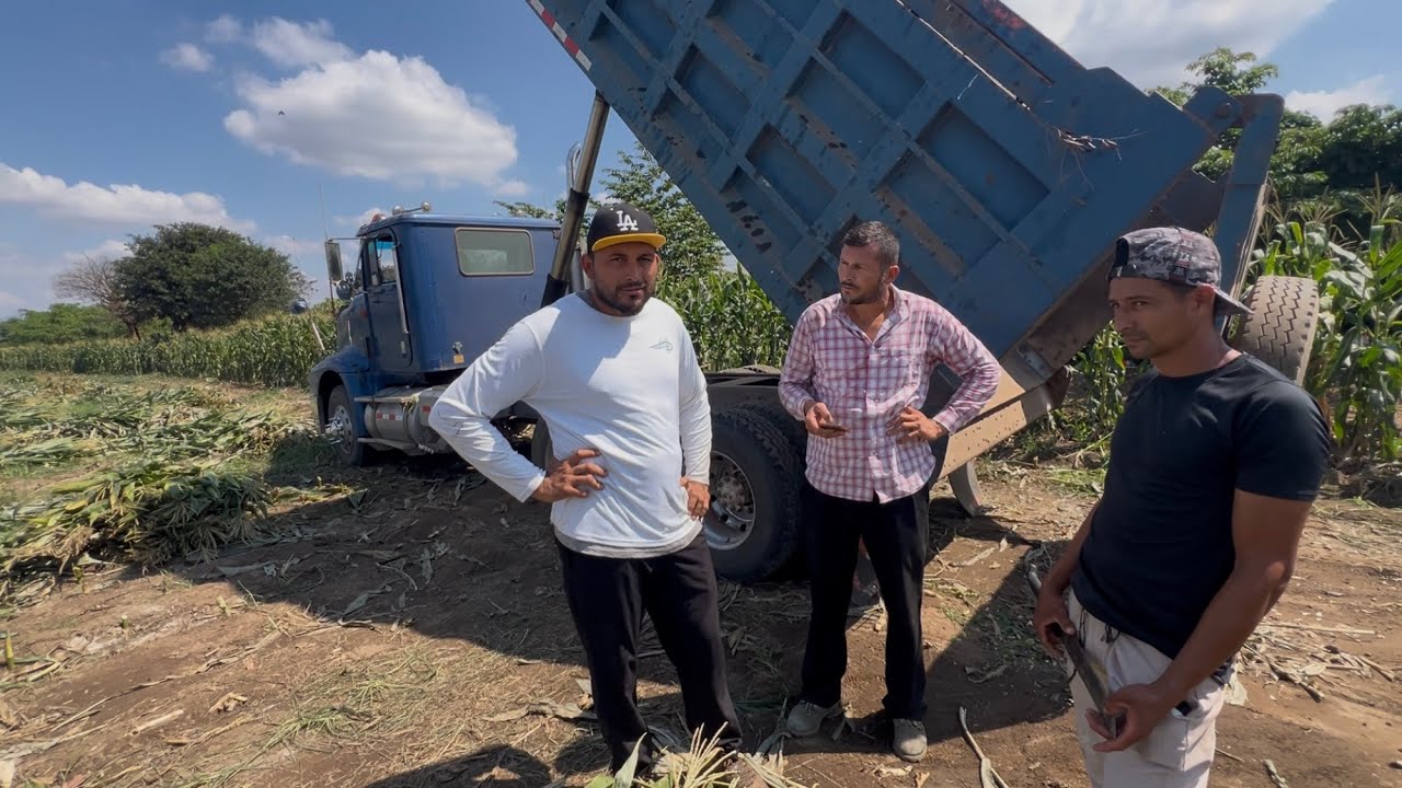 Peparando y colocando el camión para moler 