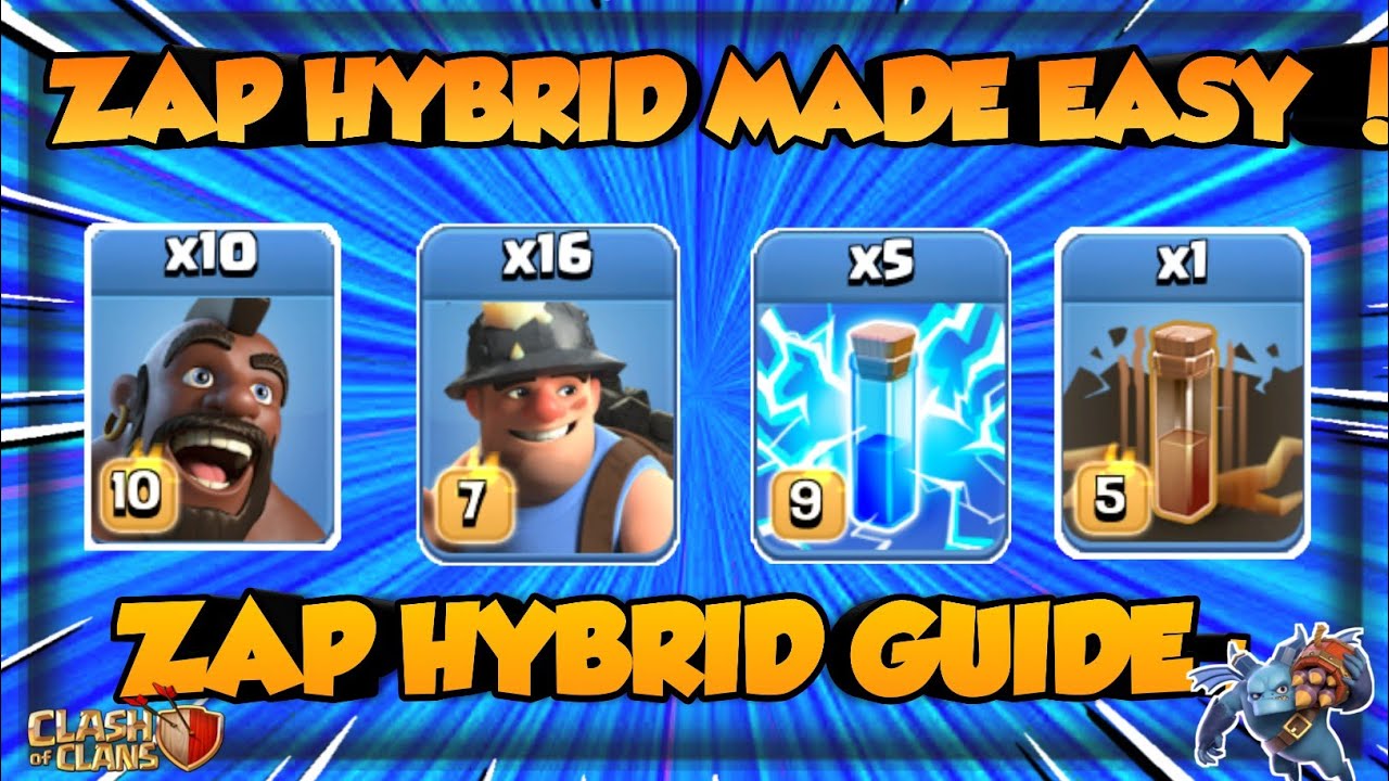 MOST WANTED ARMY !!!! TH13 ZAP HYBRID TOO EASY || PRO KNOWS ALREADY || TH13 PRO ZAP ATTACKS ||