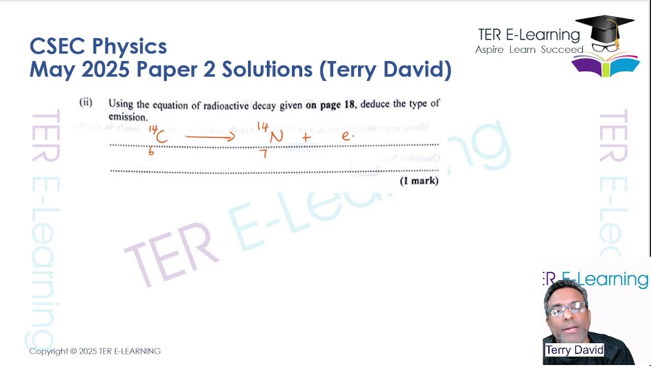 CSEC Physics - May 2025 Paper 2 Solutions (Terry David)