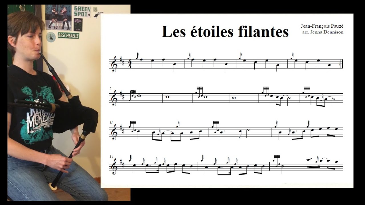 Les étoiles filantes (Les Cowboys Fringants) bagpipes tutorial