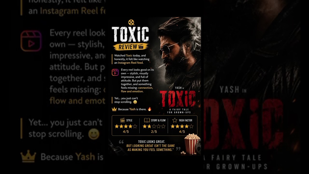 Toxic Movie Review - To Watch or Not to Watch ? #toxic  , #toxicreview #toxictuesday