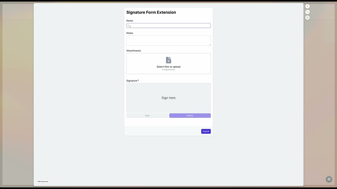 How to Add Hand Signatures in miniExtensions Form