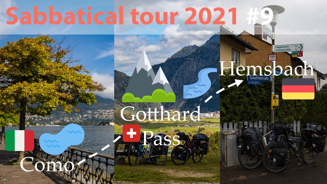 Cycling the Eurovelo 5 & 15 from lake Como (IT) over the Gotthard pass (CH) to the German Bergstraße