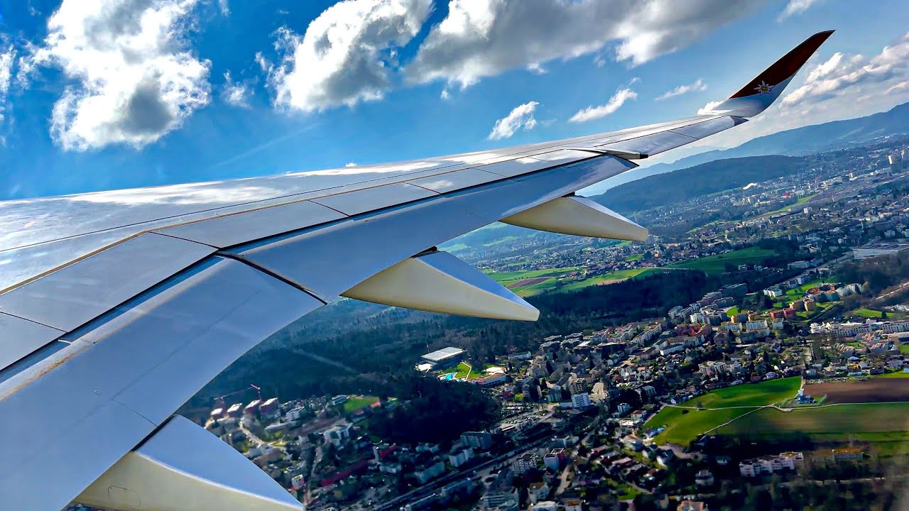 [4K] Beautiful Zurich Takeoff | Edelweiss Air | Airbus A350-900 | ZRH | WK214 | HB-IHF