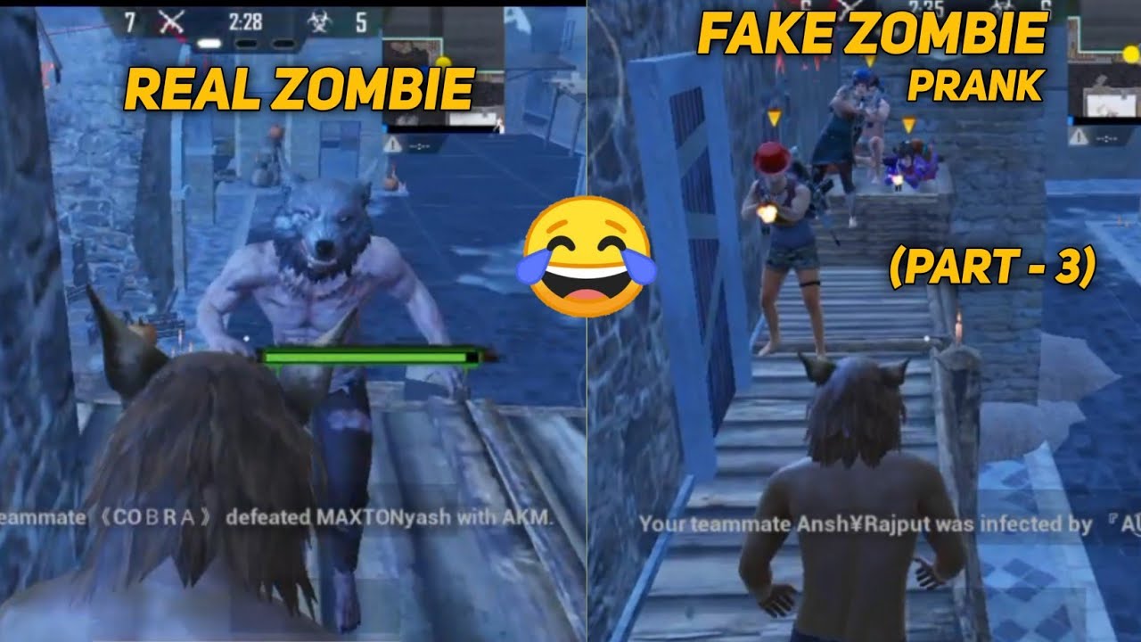 Pubg Mobile Funny Moments | Fake Zombie Prank Pubg (Part - 3) | Pubg Infection Mode Funny Moments.