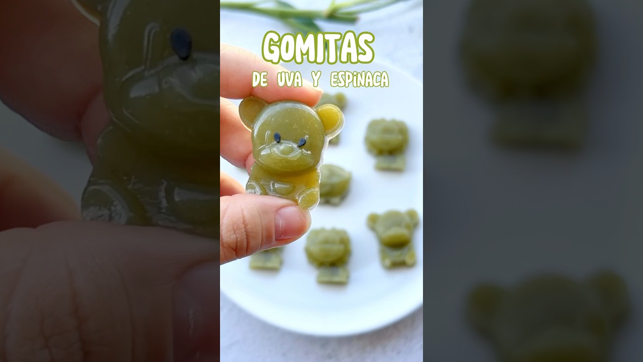GOMITAS DE UVAS Y ESPINACA 💚 solo 3 ingredientes #gomitas #saludable #sinazucar #ni&ntilde;os #uvas
