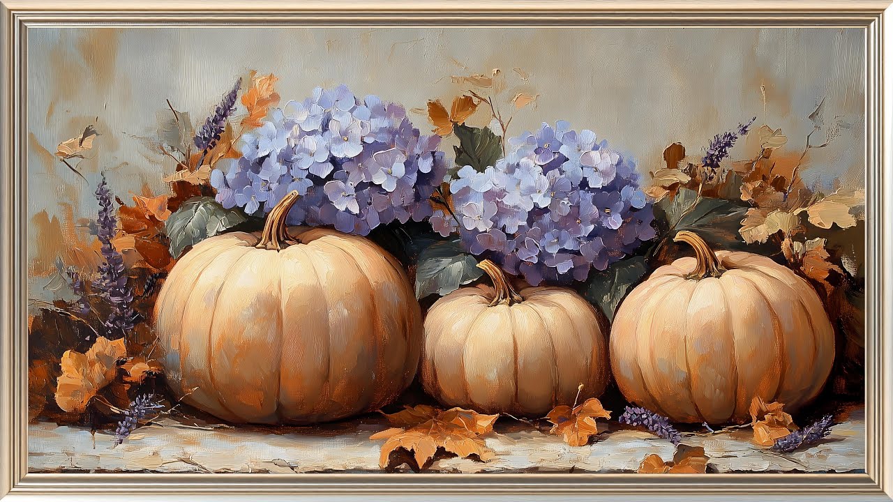 Vintage Fall Harvest Pumpkins | Fall Still Life Painting | Frame TV Art | Autumn Screensaver 4K