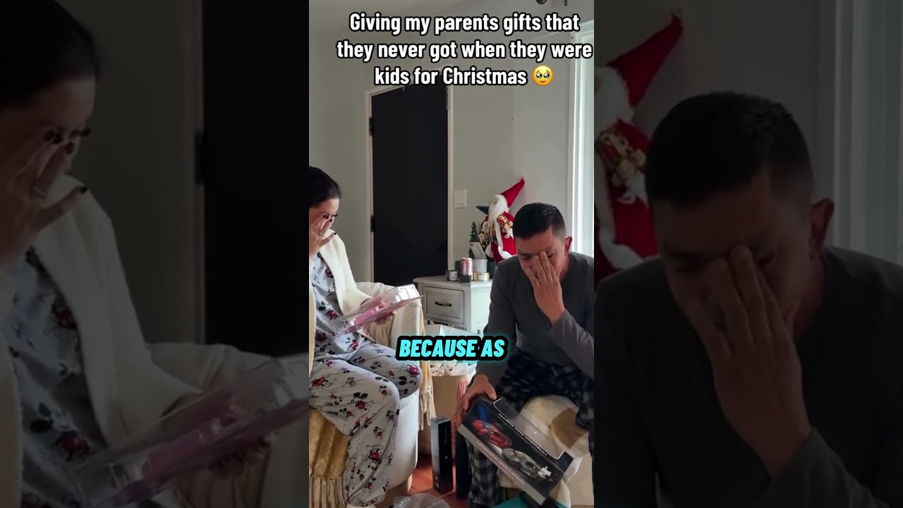 Parents receives Christmas gifts for the first time💞