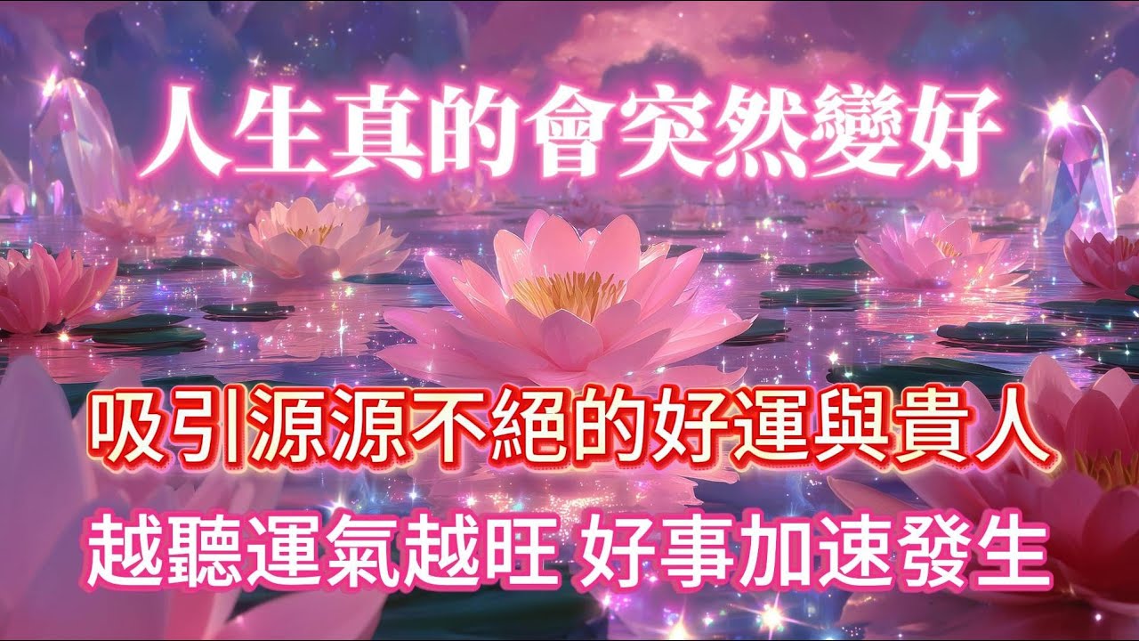 人生真的會突然變好 ⚠️越聽運氣越旺⚠️超強音波，好事加速發生 吸引源源不絕的好運和貴人，好運將不斷降臨！！吸引力法則 能量音樂 好運音樂