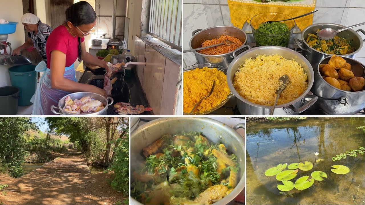 ALMOÇO COM GALINHA CAIPIRA + BANHO NO RIO