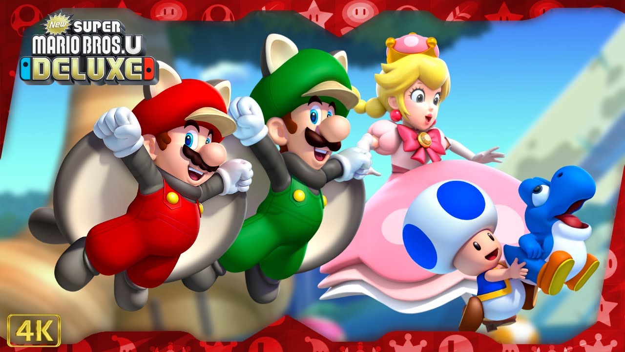 New Super Mario Bros. U Deluxe ⁴ᴷ Full Playthrough (Warps) 4-Player