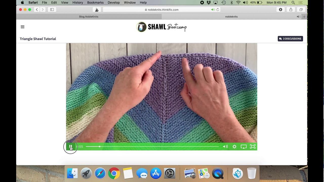 Online Knitting Course Navigation