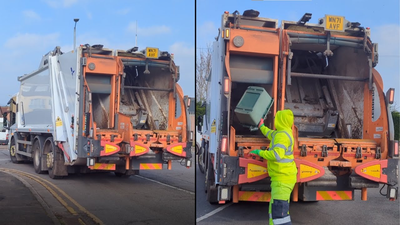 Twin Pack Bin lorry Collecting Glass/General Waste In Monmouthshire!