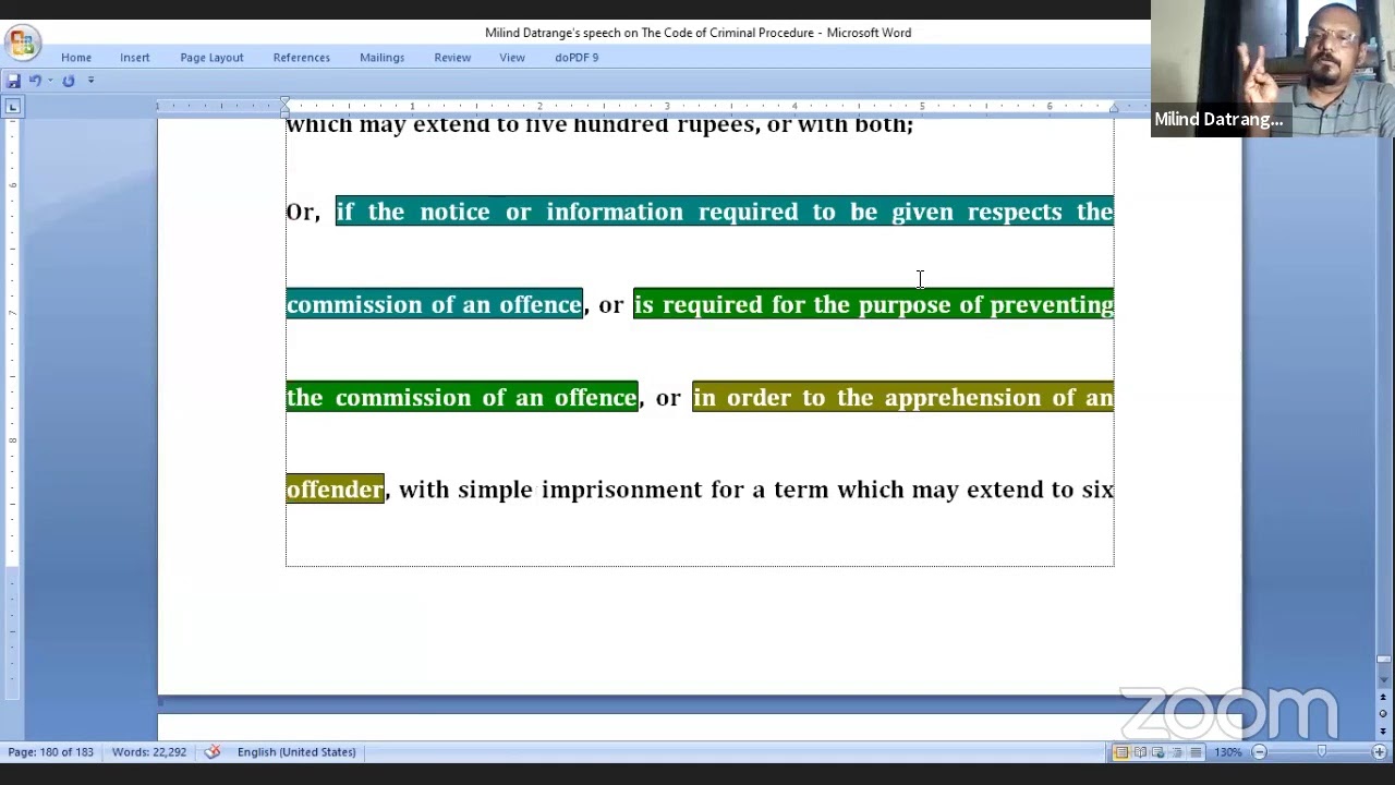 Sec. 195-199 (Condition Requisite for Initiation of Proceedings) Cr.P.C. by APP Milind Datrange