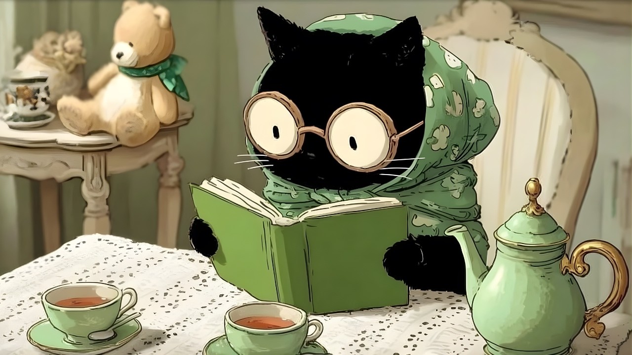 Relaxing Cat Jazz Spring Vibes with Coffee