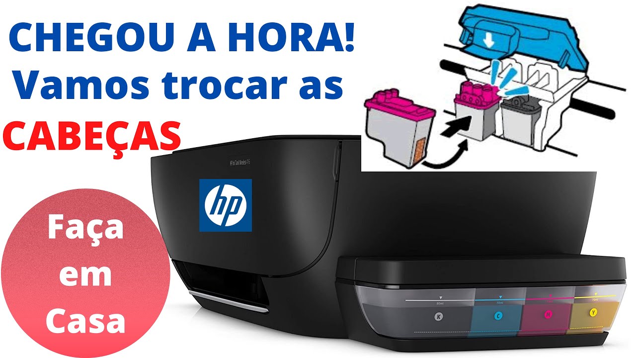 🏆Como trocar cabeça de impressão HP 412, 415,416 GT 5810,5820,5822