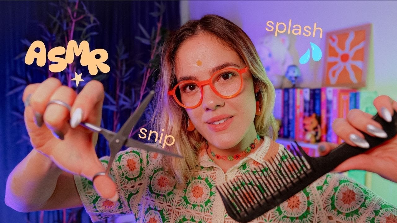 ASMR ✂️💦 Corte de Cabelo com Sons de Tesoura e Água | Para Dormir profundo 😴
