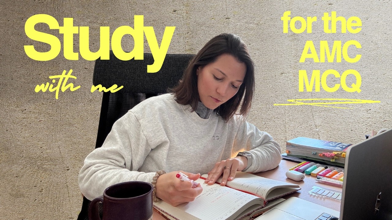 Study with me for the AMC MCQ– 10-hour session (Day 6) (White noise background)
