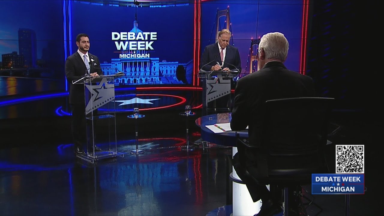 Michigan U.S. Senate candidates Abdul El-Sayed and Mike Rogers debate at WOOD TV8