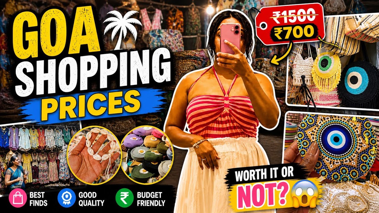 Goa Shopping market 🛍️Real Bags& Dresses prices | Worth it or Not ? #goa #candolim #goavlog