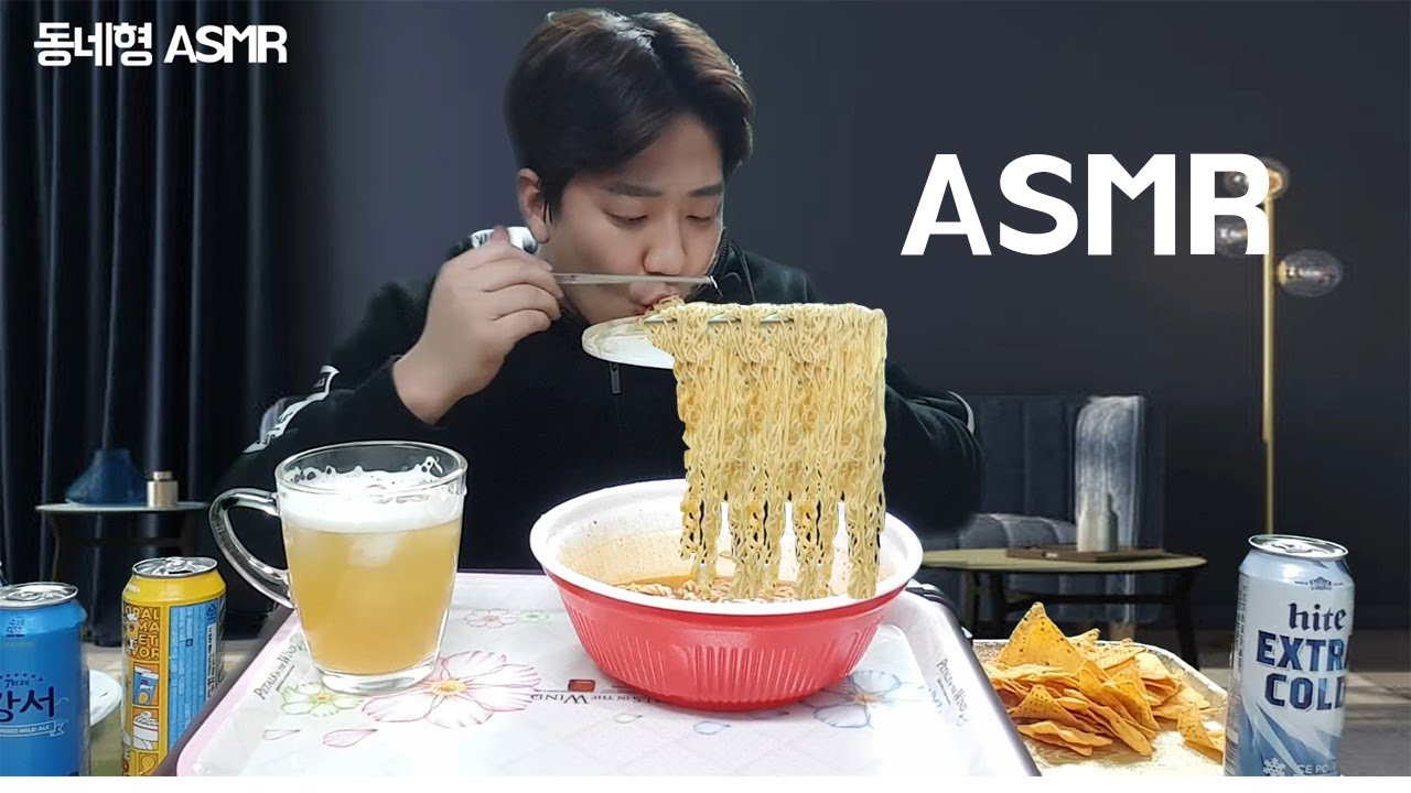 SUB)신라면 | 리얼사운드 먹방ASMR 혼술 맥주 🍜 KOREAN SPICY NOODLES MUKBANG ASMR |ถ้าเผ็ด, Mỳ cay, pedas, 辛いラーメン