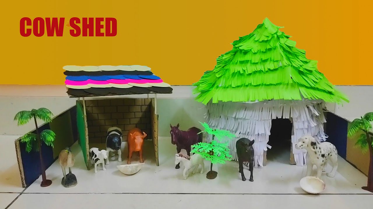 DIY Hut Model II School Science Project II Cow Shed II Animals House II @Ashton Creative