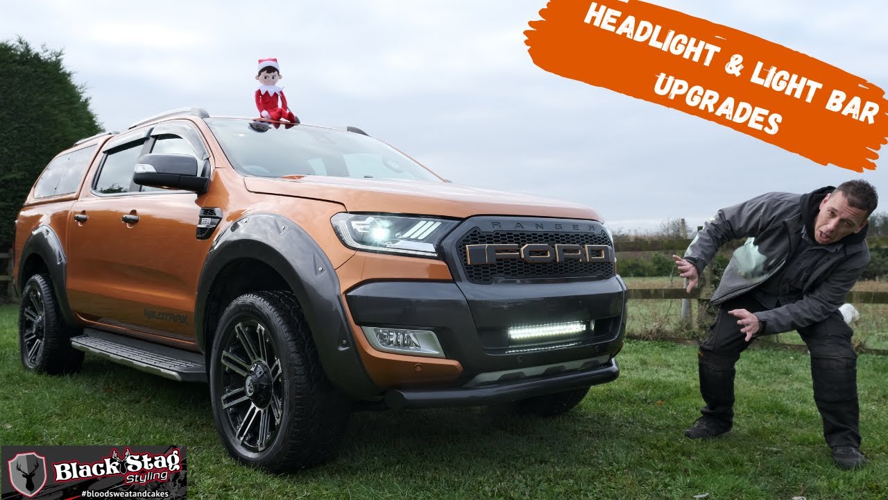 Modified Ford Ranger Wildtrak light mods - Mustang Headlights, LED Tinted Rear Lights & Light Bar
