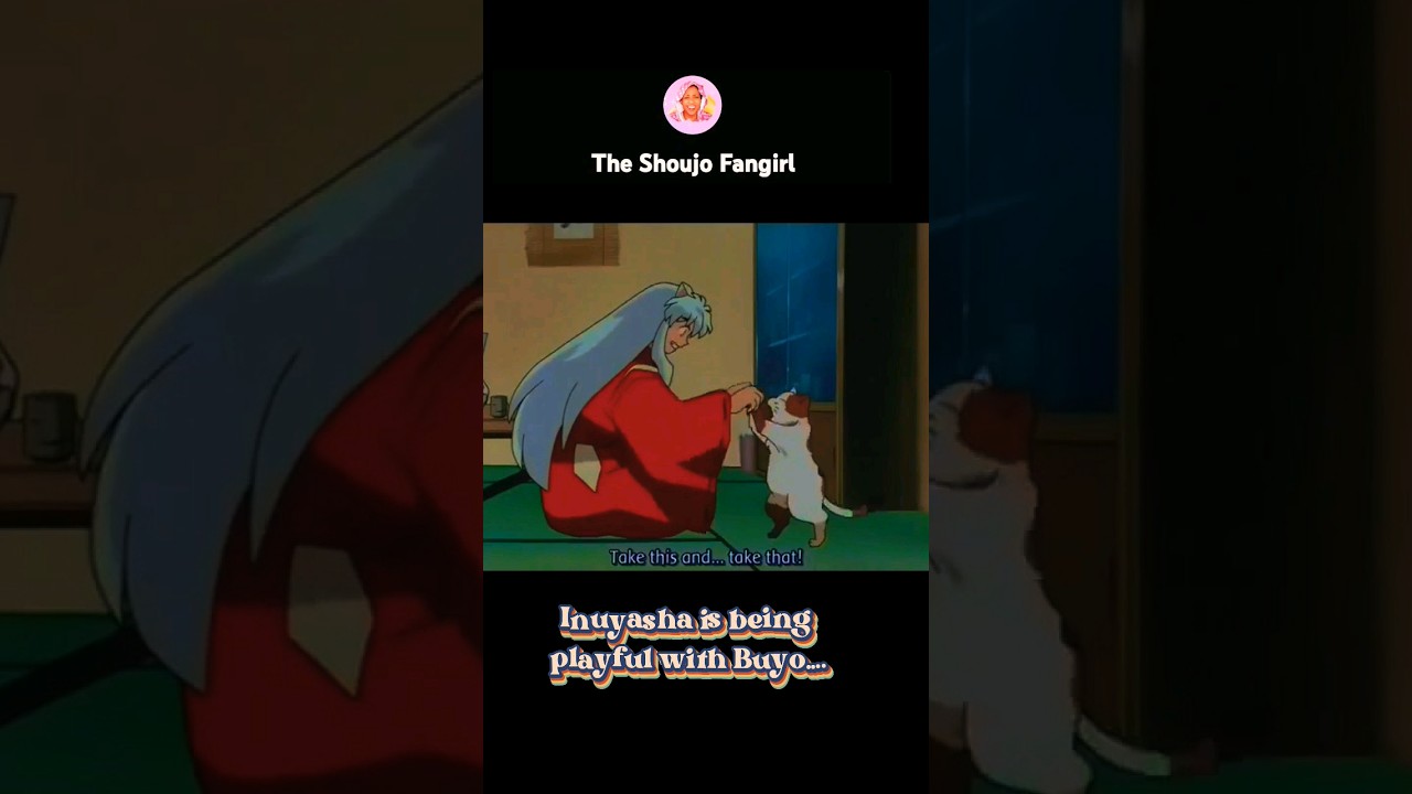 Inuyasha playing with Buyo, Kagome's cat | Inuyasha