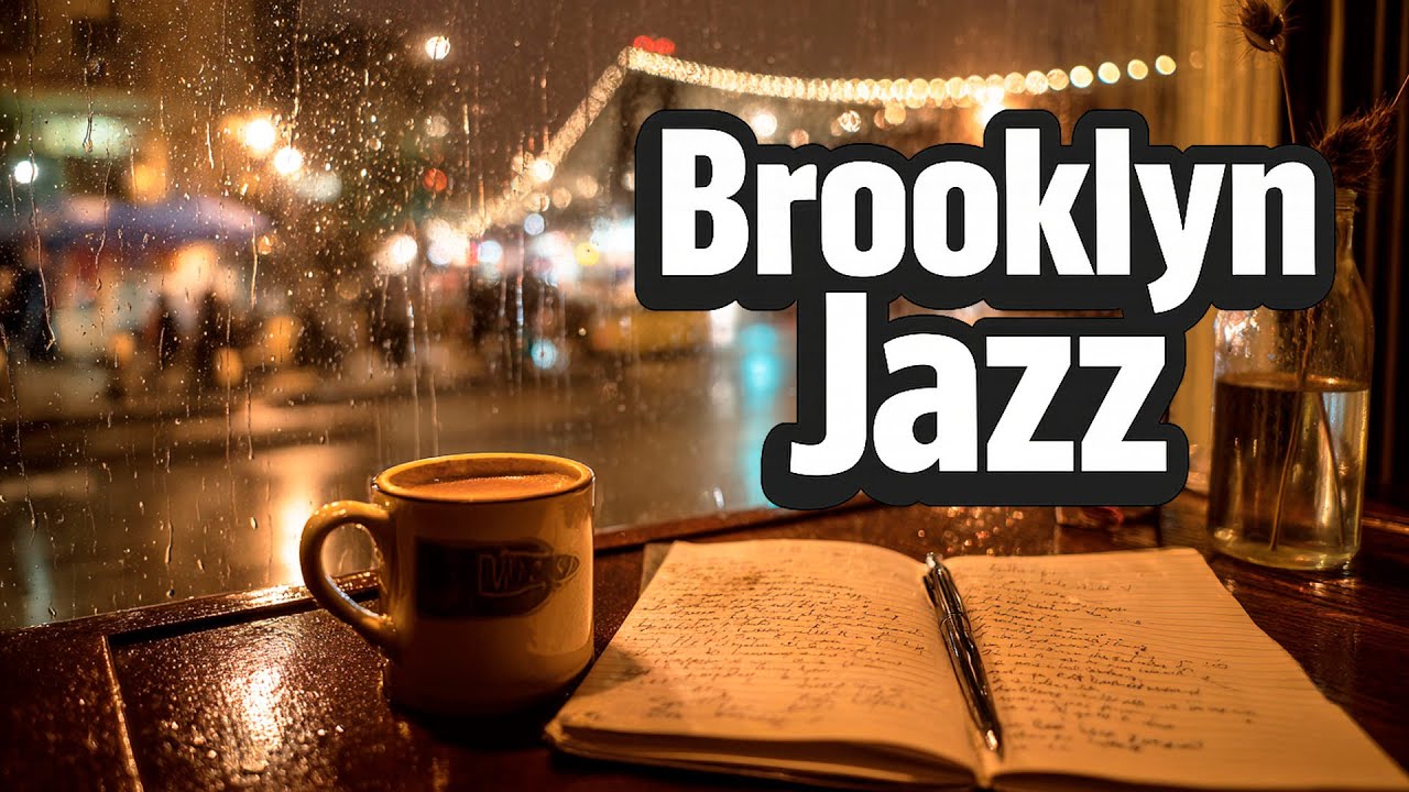 Brooklyn Night Café Jazz 🌉 Calm Lounge • Bridge Lights Bokeh