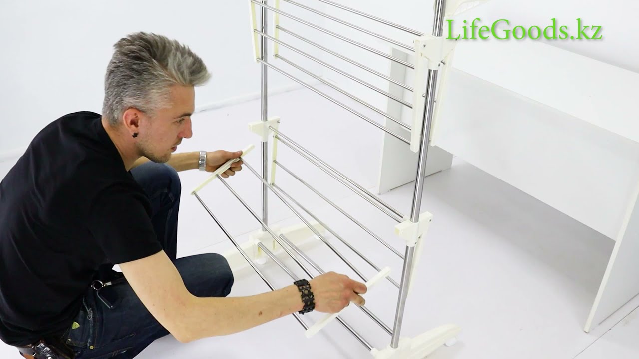 Вертикальная сушилка для белья 0401B: инструкция по сборке, обзор от Интернет магазина LifeGoods.kz