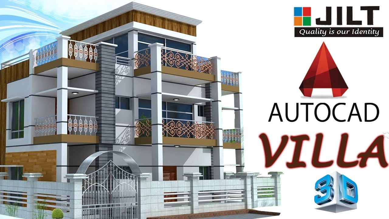 Create 3D  Double Storied VILLA using Autocad in Easy steps part-1