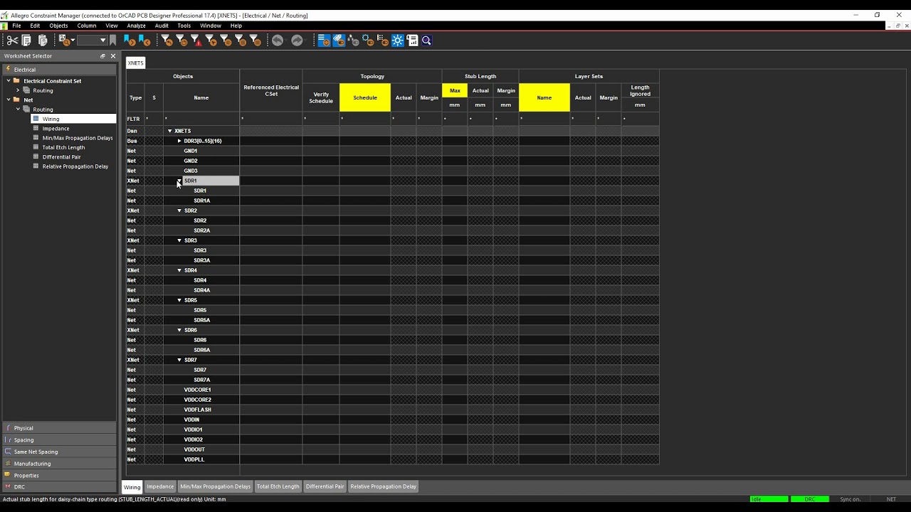 Расширенные сети Cadence PCB Xnets