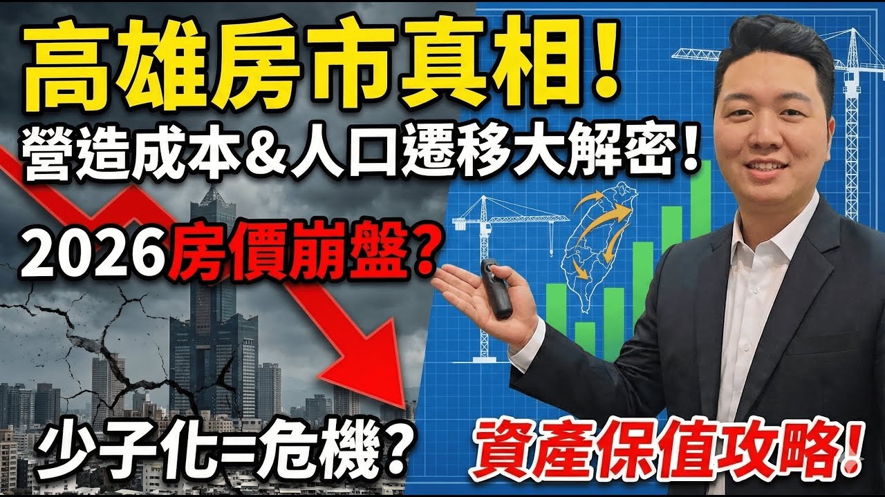《高雄房市真心話：少子化、高齡化真的會讓房價崩盤？2026 年營造成本與人口遷移大解密。振瑜陪你找回「家」的溫度與資產的真相。》#高雄房市 #2026房地產 #台積電高雄 #少子化房價 #高齡化社會