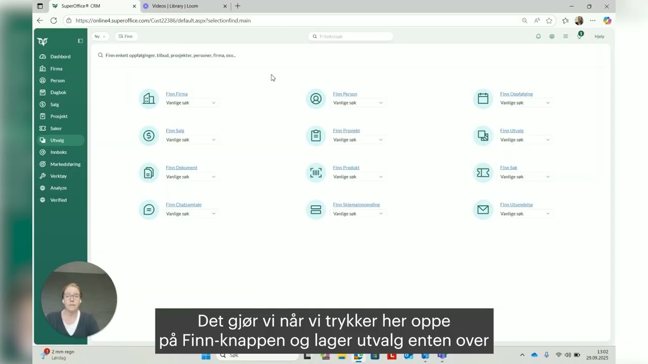 Dra og slipp i SuperOffice CRM