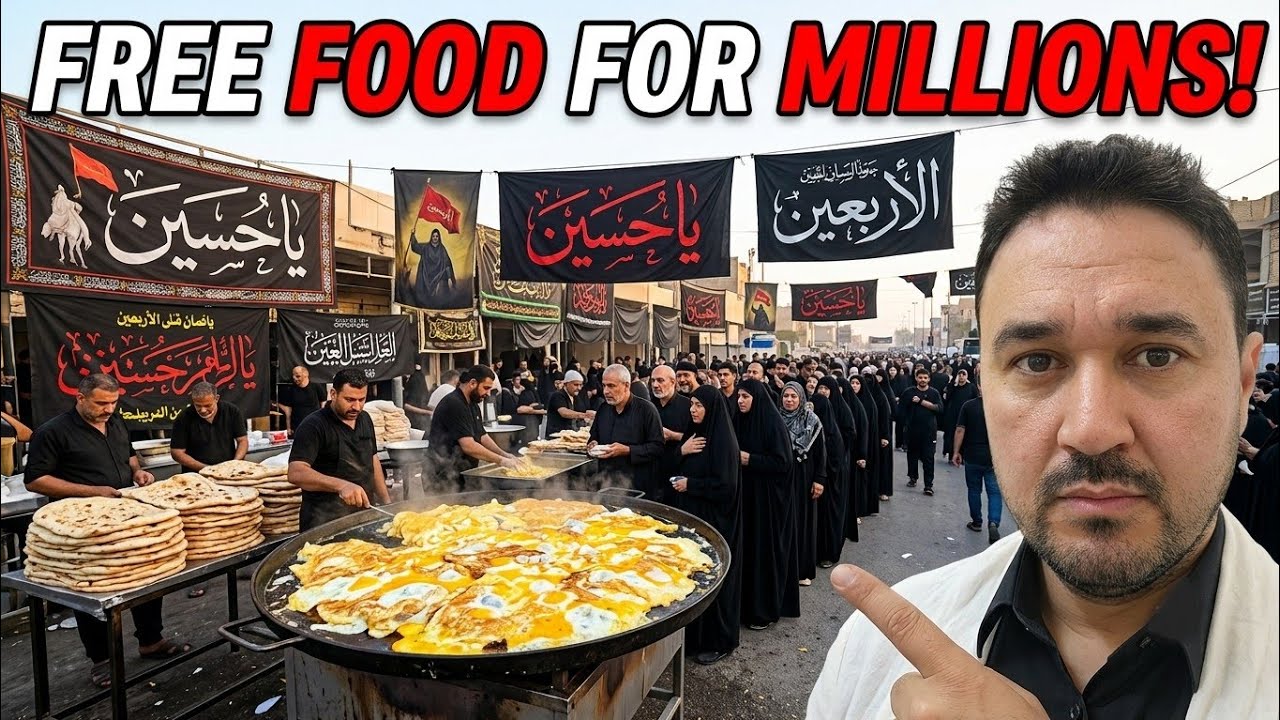 Arbaeen Day in Karbala 🇮🇶 Free Breakfast & Massive Lunch Preparation | Incredible Iraqi Hospitality