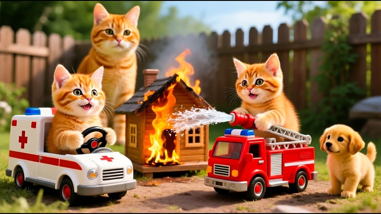 Mama Cat Trims Fur on the Farm and Makes Tiger Hat For Kittens At Home🐾🎩🐯