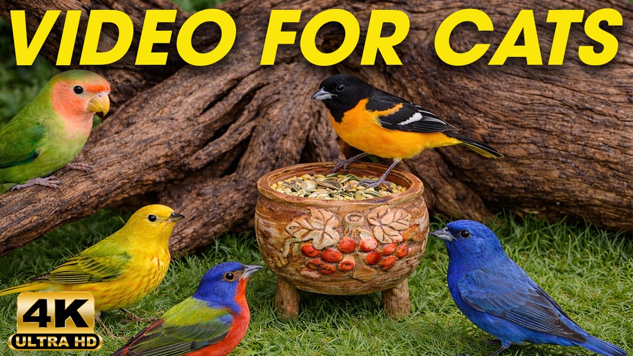 LIVE: Cat TV Bird Show – Colorful Birds and Natural Sounds for Cats – CatTV Central