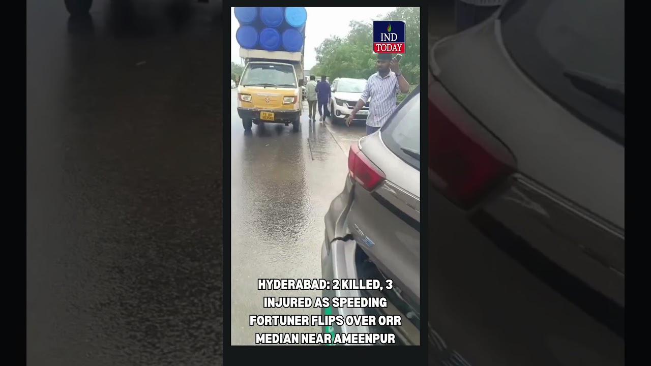 Hyderabad: 2 Killed, 3 Injured as Speeding Fortuner Flips Over ORR Median Near Ameenpur