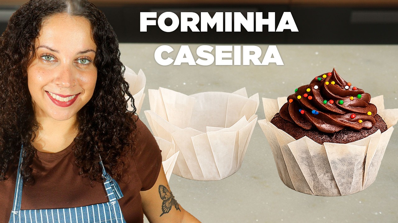 Como fazer CARTOUCHE de PAPEL MANTEIGA ou FORMINHA CASEIRA DE CUPCAKE