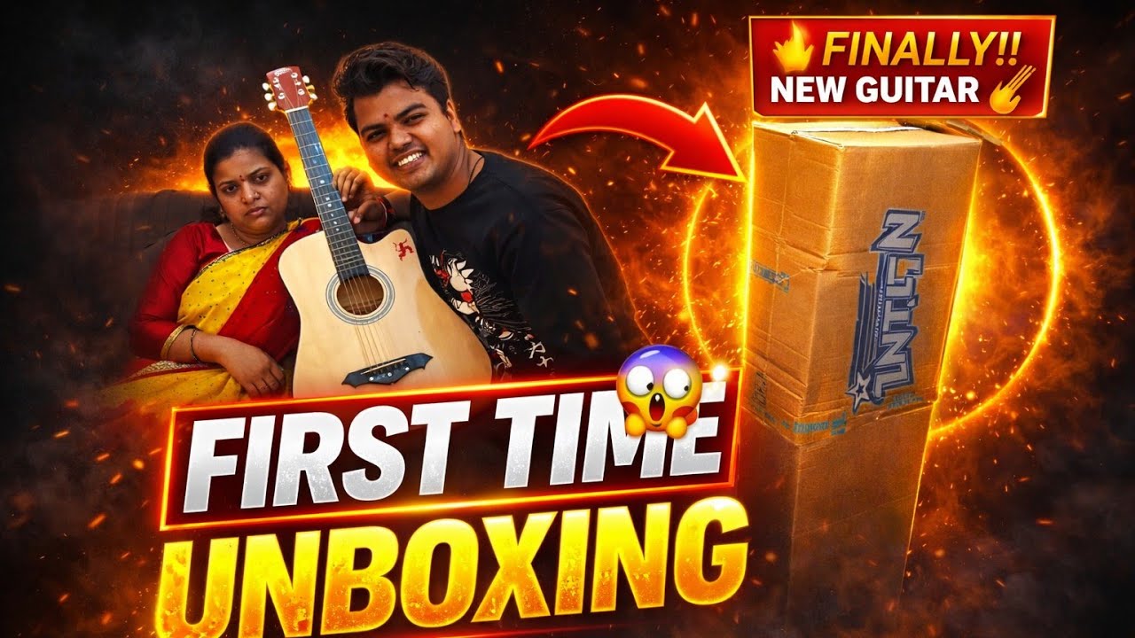 My First Acoustic Guitar Unboxing 😍 | Beginner Guitar Under ₹____ 