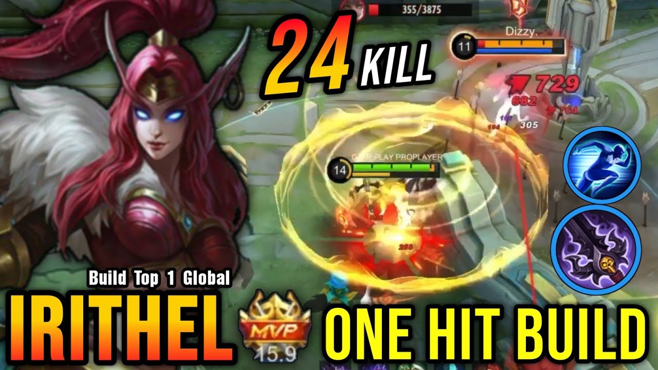 24 Kills!! Irithel One Hit Build (PLEASE TRY) - Build Top 1 Global Irithel ~ MLBB