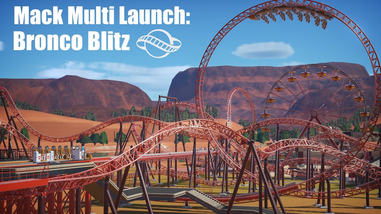 | Mack Multi Launch: Bronco Blitz | Onride | Planet Coaster |