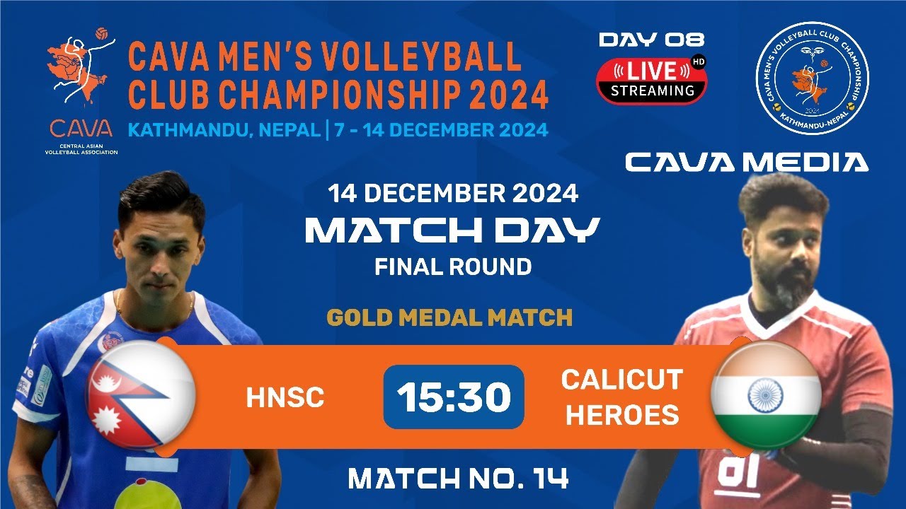 HNSC (NEPAL) - CALICUT HEROES (INDIA). FINAL CAVA Men's Volleyball Club Championship